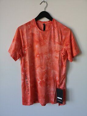 NWT LULULEMON DDWZ Orange Dye Always Agile SS Top Shirt Men's Large